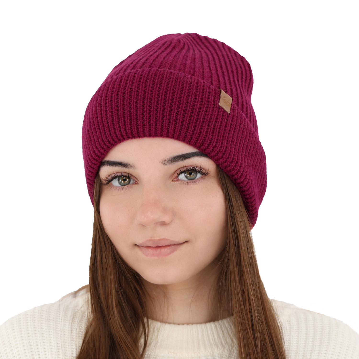 Berretto invernale donna, beige scuro, 100% Lana Merino, Isla