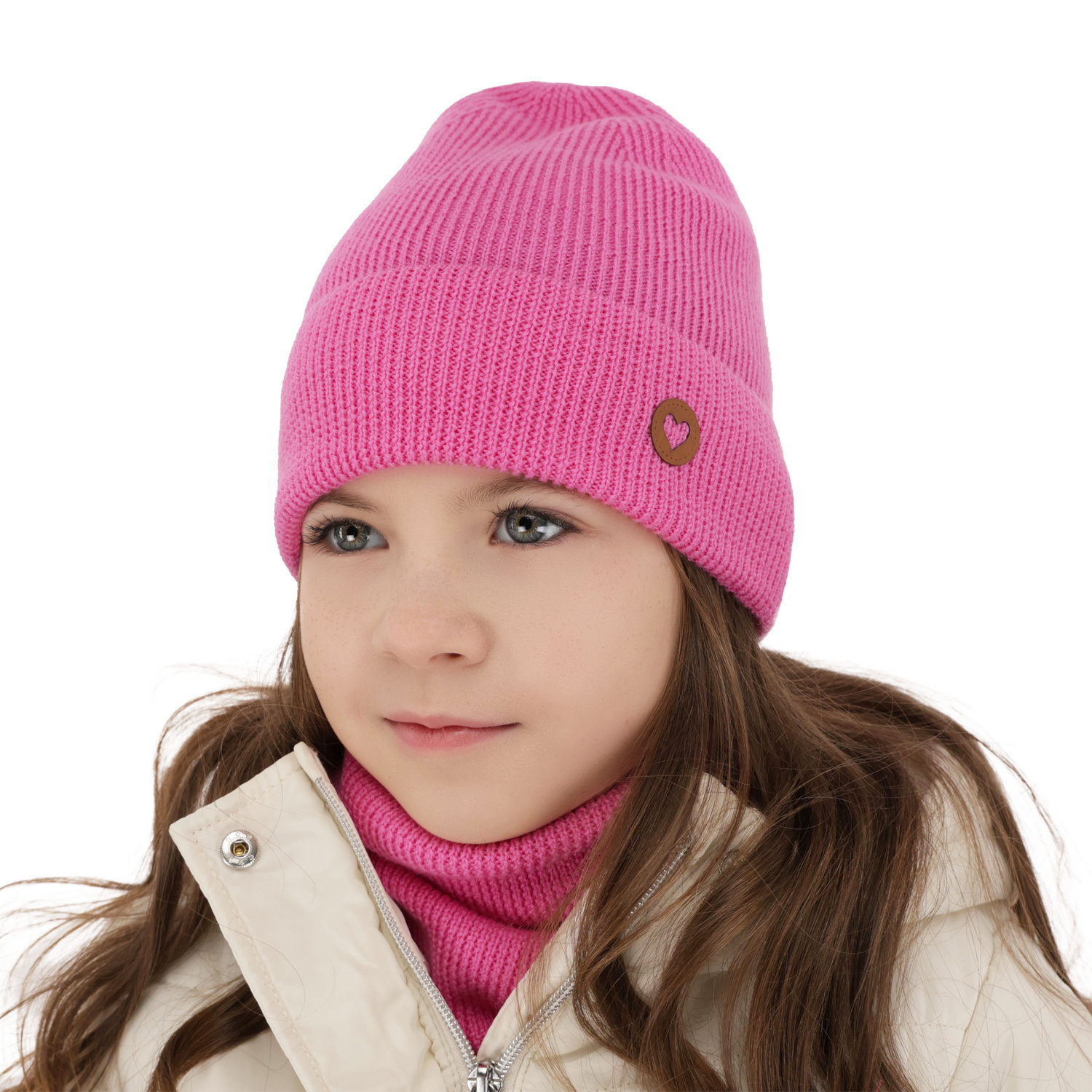 Set autunno/primavera bambina: berretto e scaldacollo, crema, 100% Lana Merino, Brook