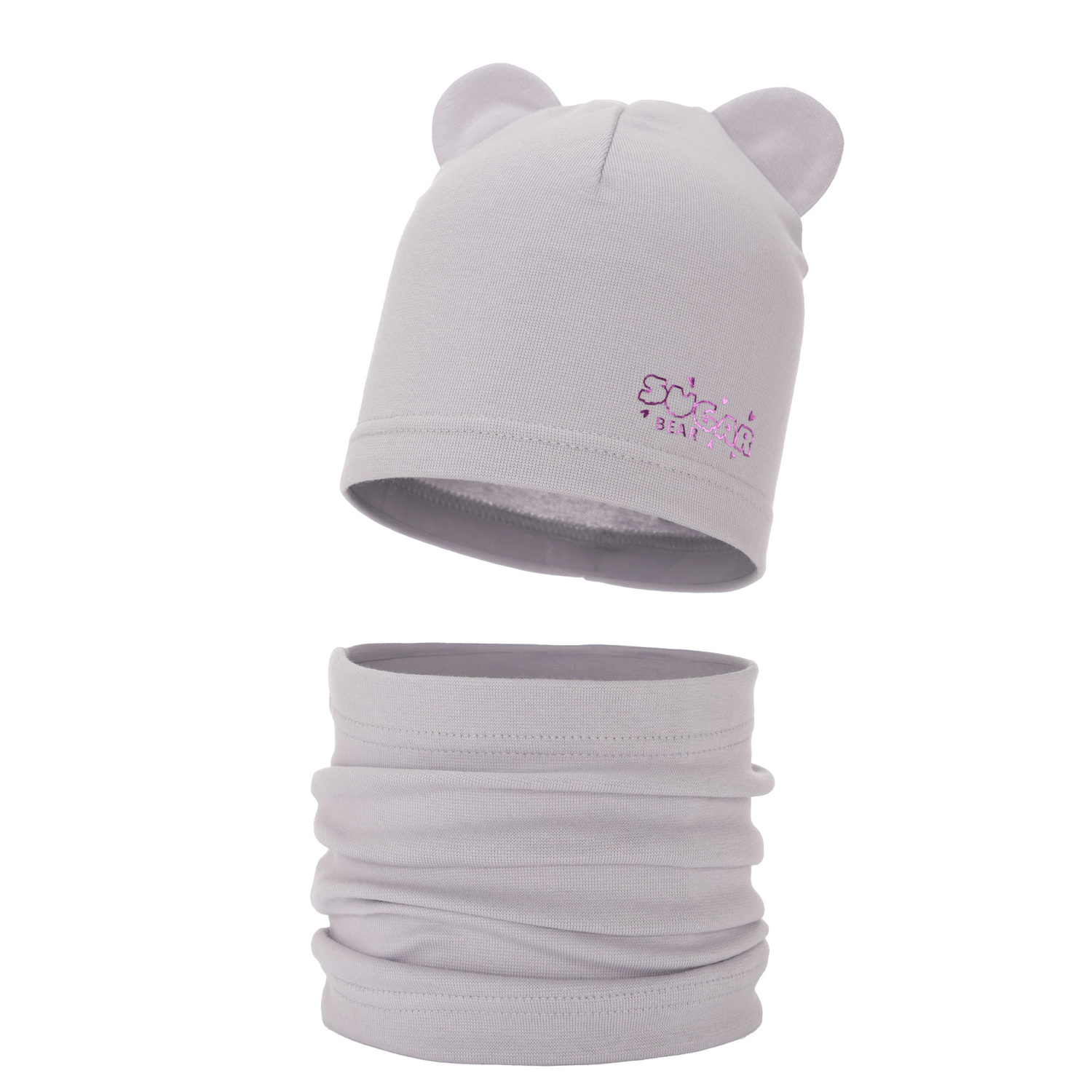 Set autunno/primavera bambina: berretto e scaldacollo, grigio, in cotone, Cyntia