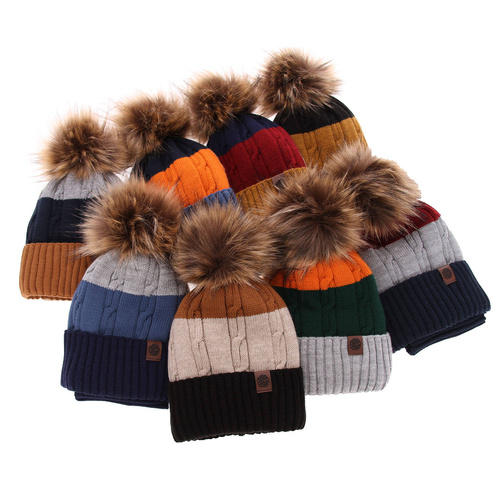 Set invernale bambino: berretto e scaldacollo, giallo senape, con pompon, Karmel