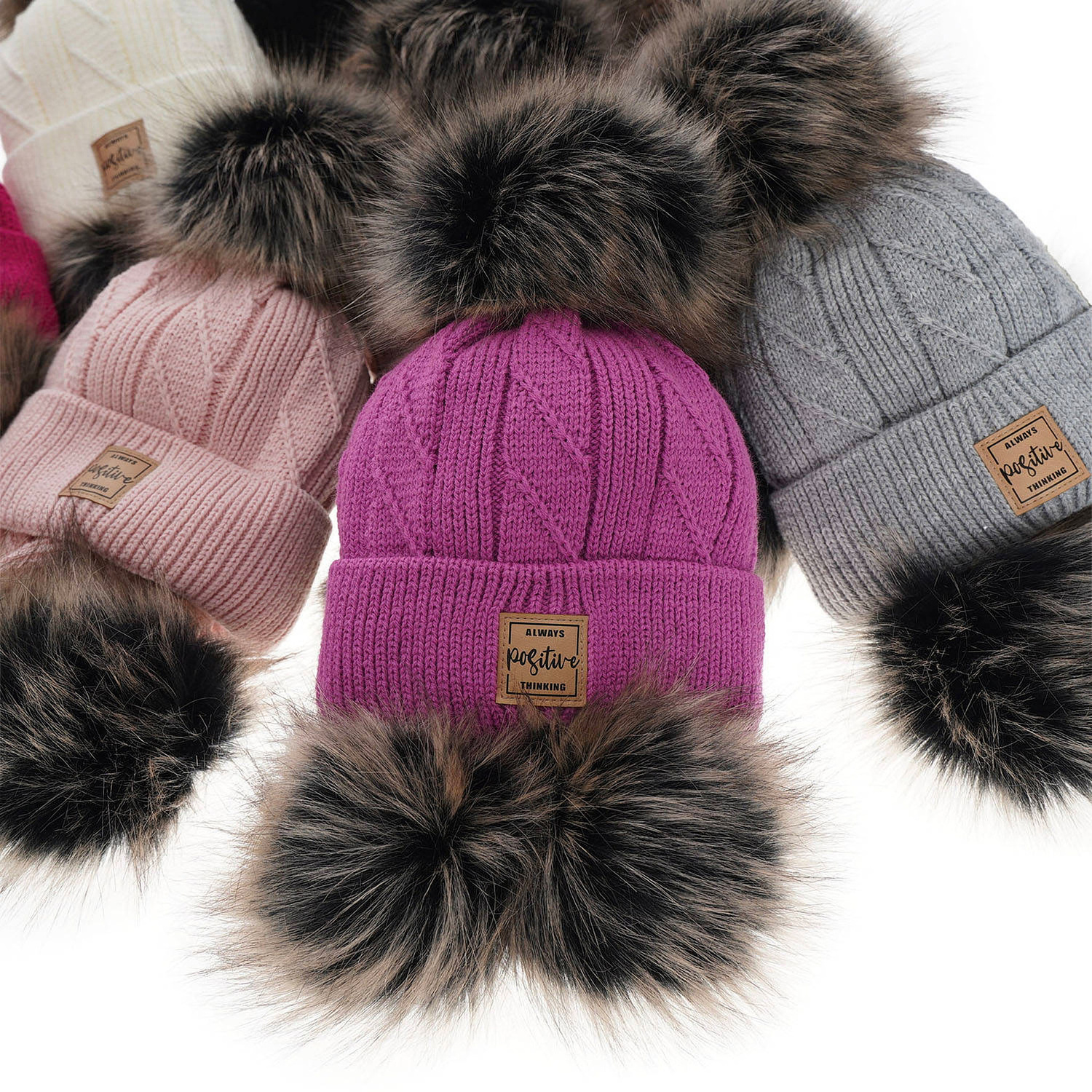 Set invernale bambina: berretto e sciarpa, grigio, con due pon pon, Gabriela