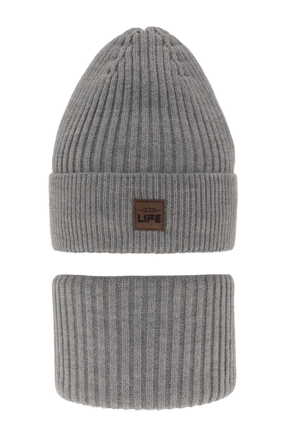 Set invernale bambino: berretto e scaldacollo, grigio, Basilio