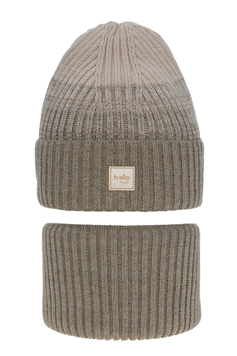 Set invernale bambina: berretto e scaldacollo, beige, Tasha