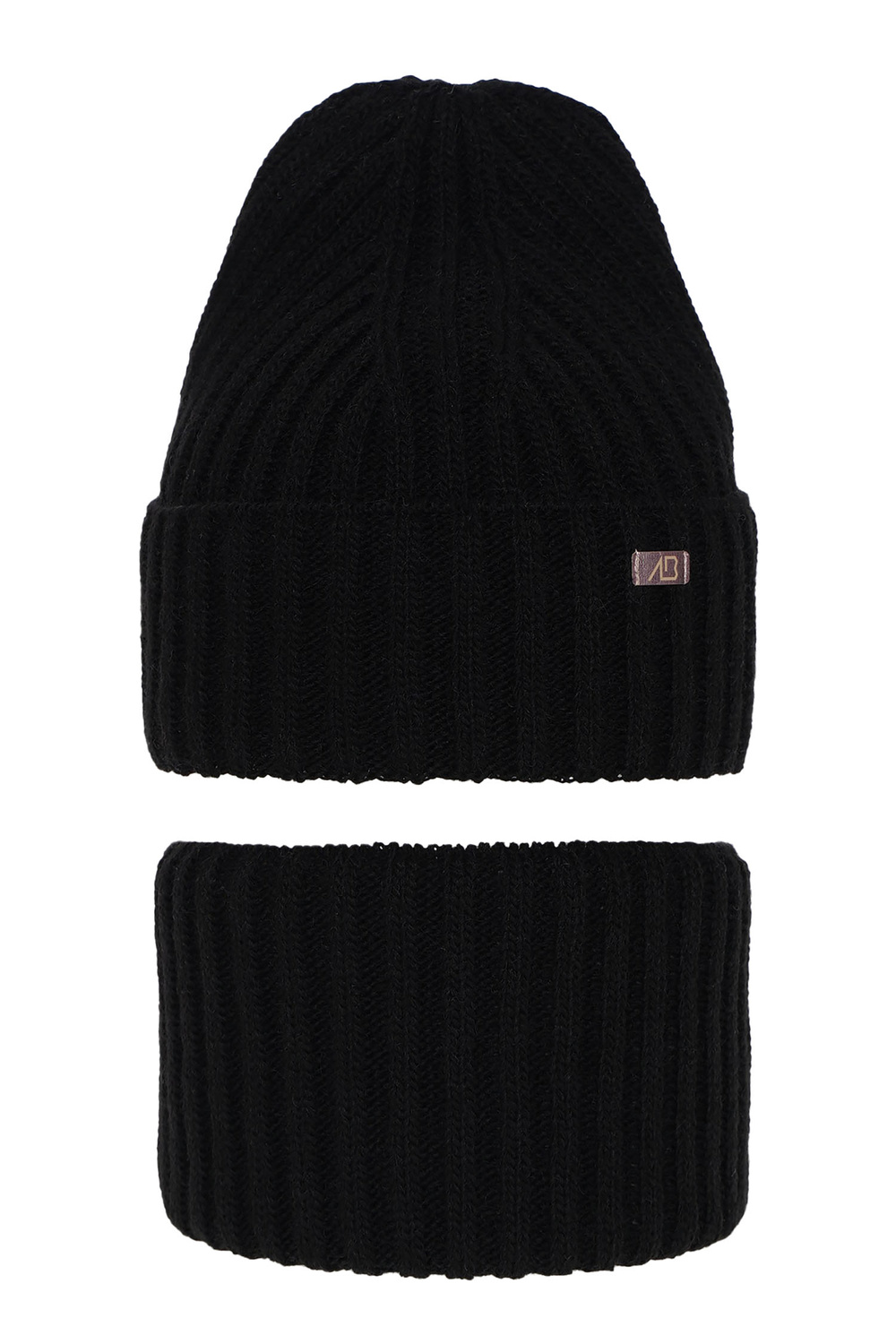 Set invernale bambina: berretto e scaldacollo, nero, Valentine