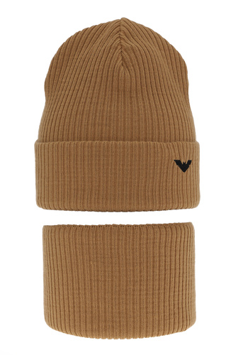 Set invernale bambino: berretto e scaldacollo, camel, Romeo