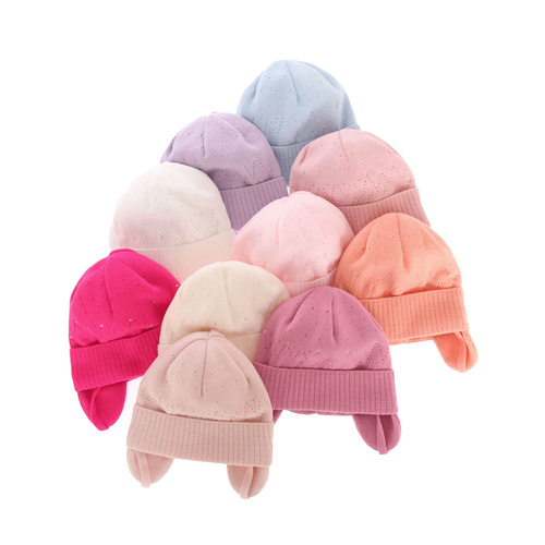 Berretto autunno/primavera bambina, bianca, con lacci, Apka