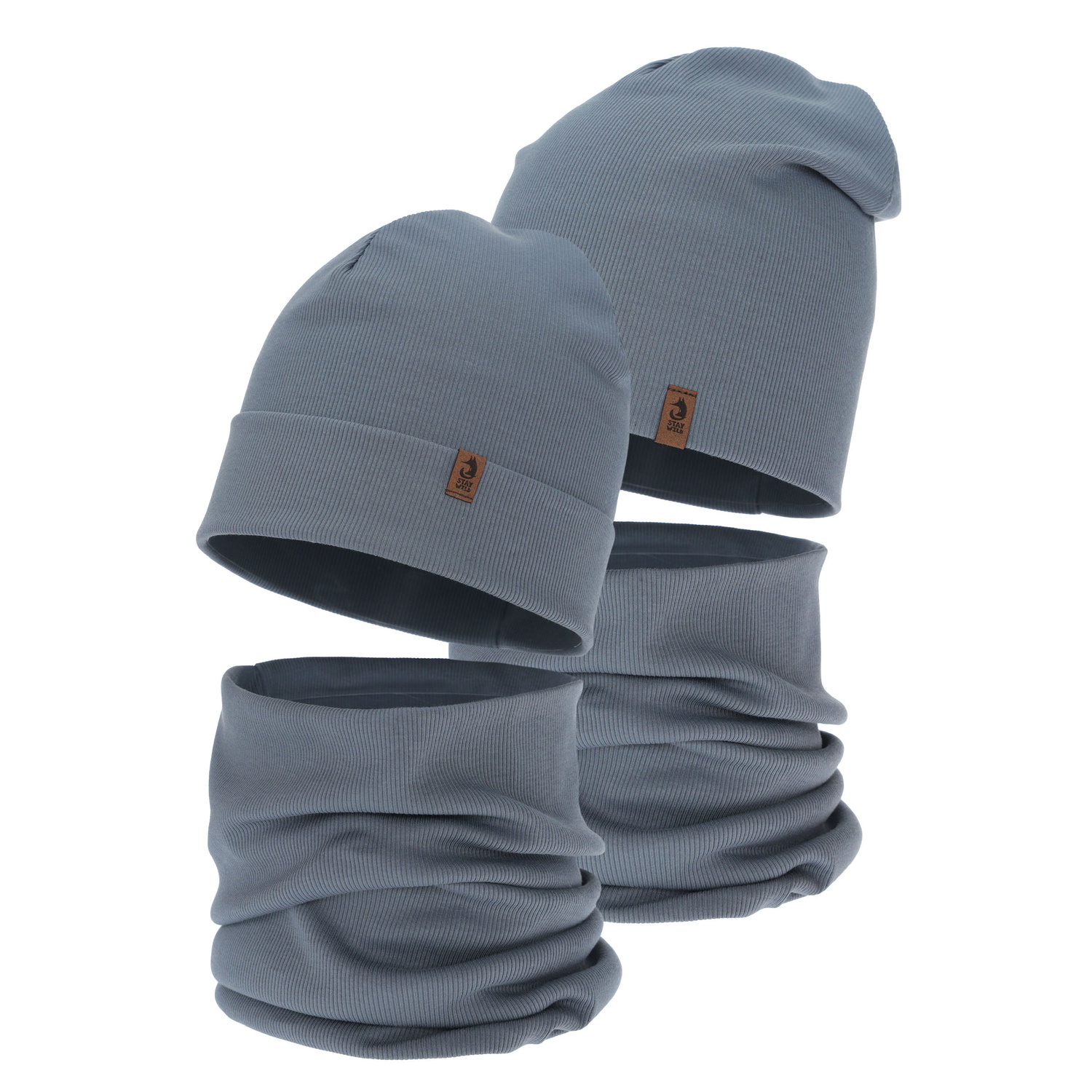 Set autunno/primavera bambino (berretto e scaldacollo), grigio scuro, Amalfi