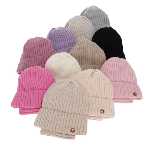 Set invernale bambina (berretto e scaldacollo), rosa, 100% lana merino, foderato in cotone, Vanira