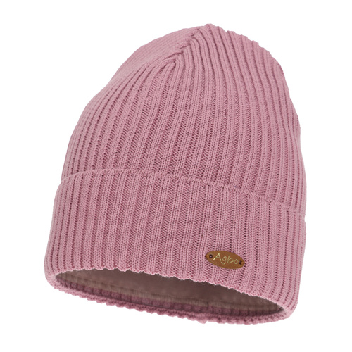 Berretto invernale donna, viola, con lana merino Shila