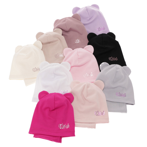 Set autunno/primavera bambina: berretto e scaldacollo, rosa, cotone, Cyntia