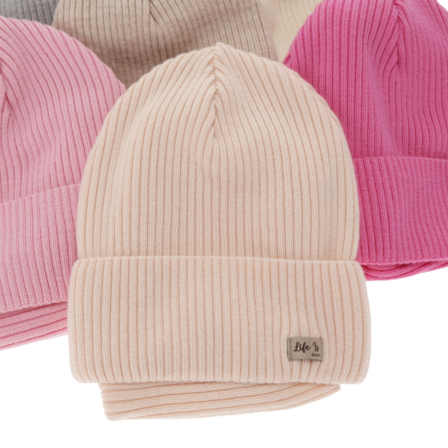 Set autunno/primavera bambina: berretto e scaldacollo, rosa, 100% Lana Merino, Itra