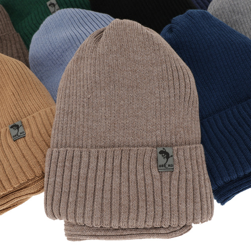 Set invernale bambino: berretto e scaldacollo, marrone, foderato in pile, 100% Lana Merino, Gecko