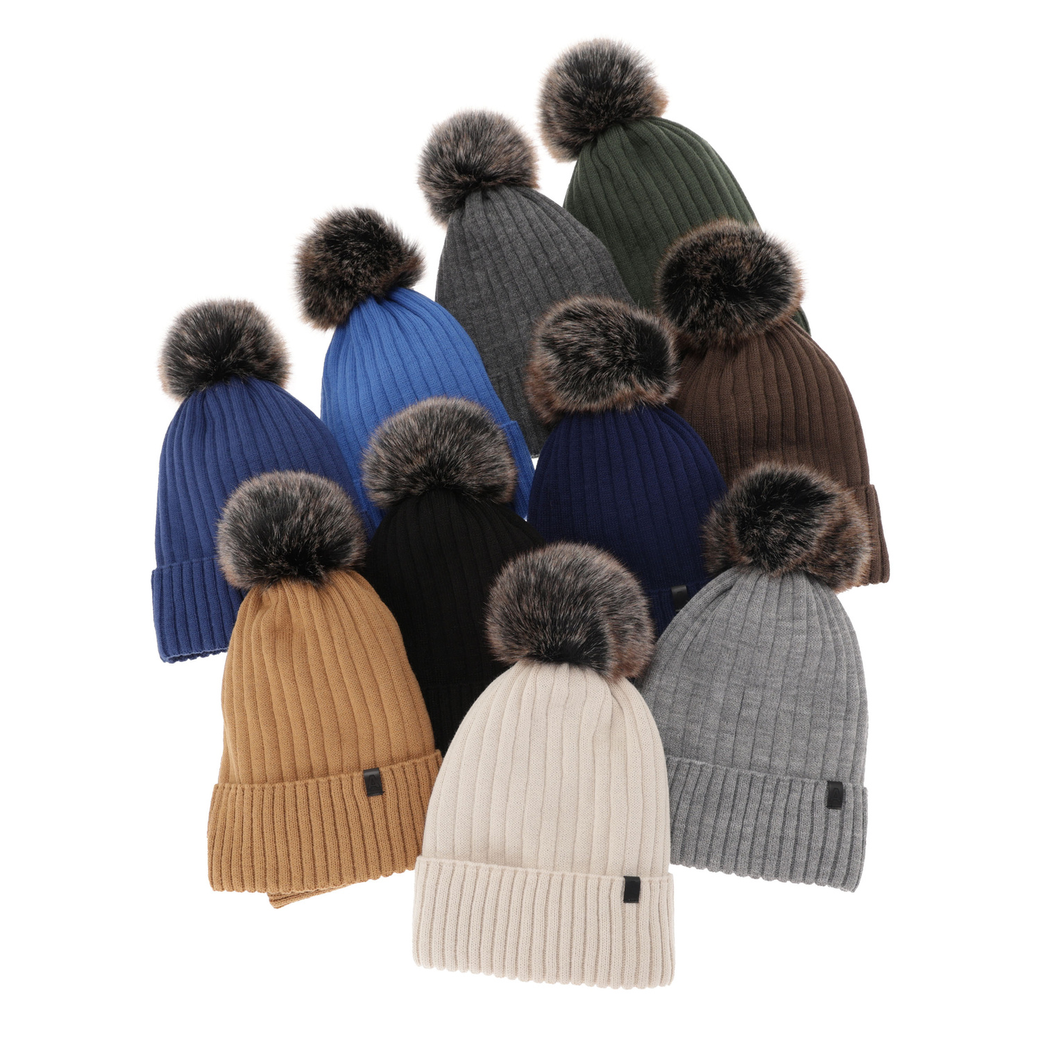 Set invernale bambino: berretto e scaldacollo, nero, con pompon, Relax