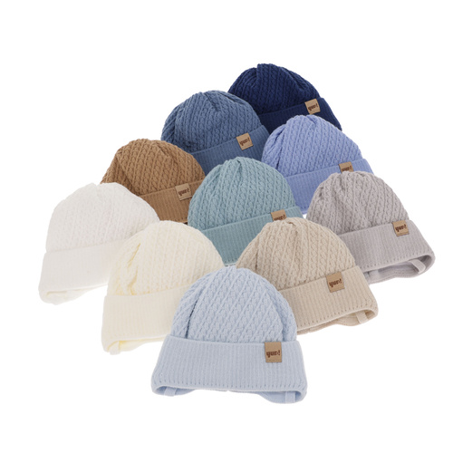 Berretto autunno/primavera bambino, beige, con lacci, David