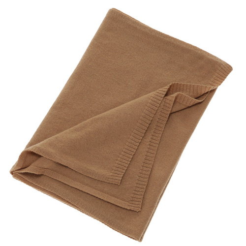 Sciarpa invernale donna, camel, lana merino con cashmere, Irenia