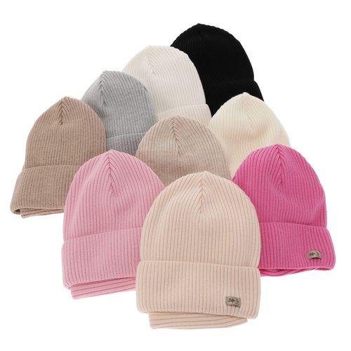 Set autunno/primavera bambina: berretto e scaldacollo, rosa chiaro, 100% Lana Merino, Itra