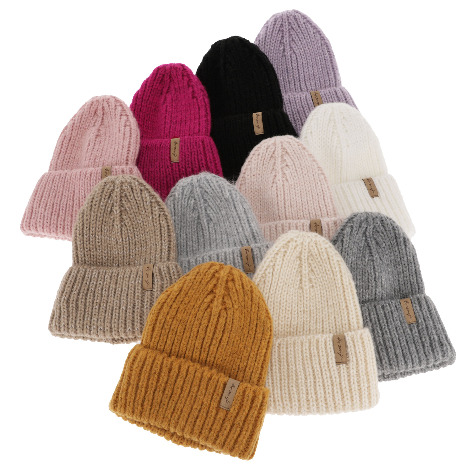 Berretto invernale donna, viola, 100% Lana Merino, Caro