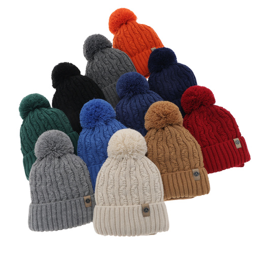 Set invernale bambino: berretto e scaldacollo, blu, con pompon, Almond