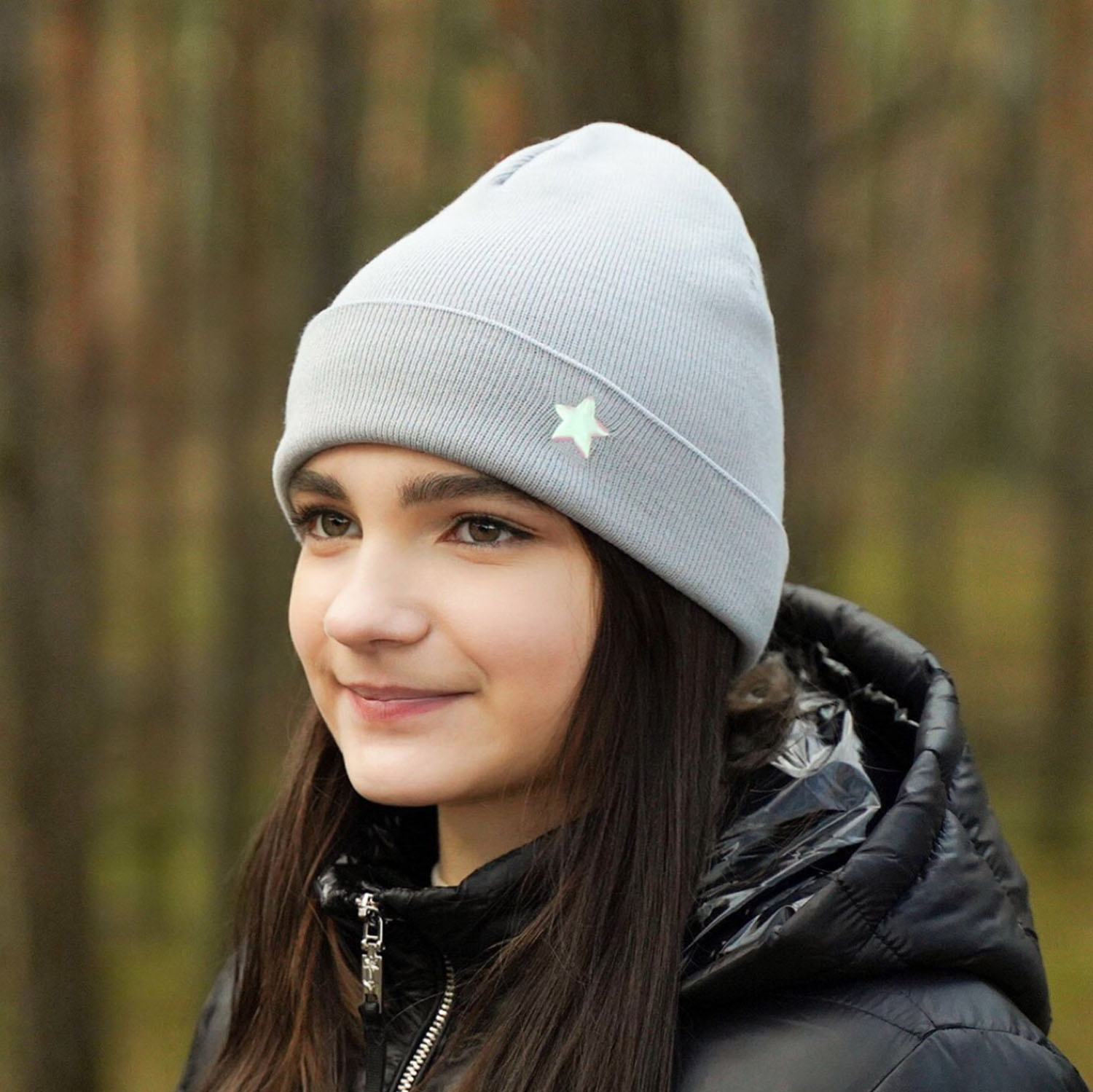 Berretto invernale bambina, viola, con doppia faccia, Estrela