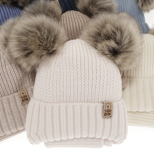 Set invernale bambino: berretto e scaldacollo, grigio, con lacci, 100% Lana Merino, Konor