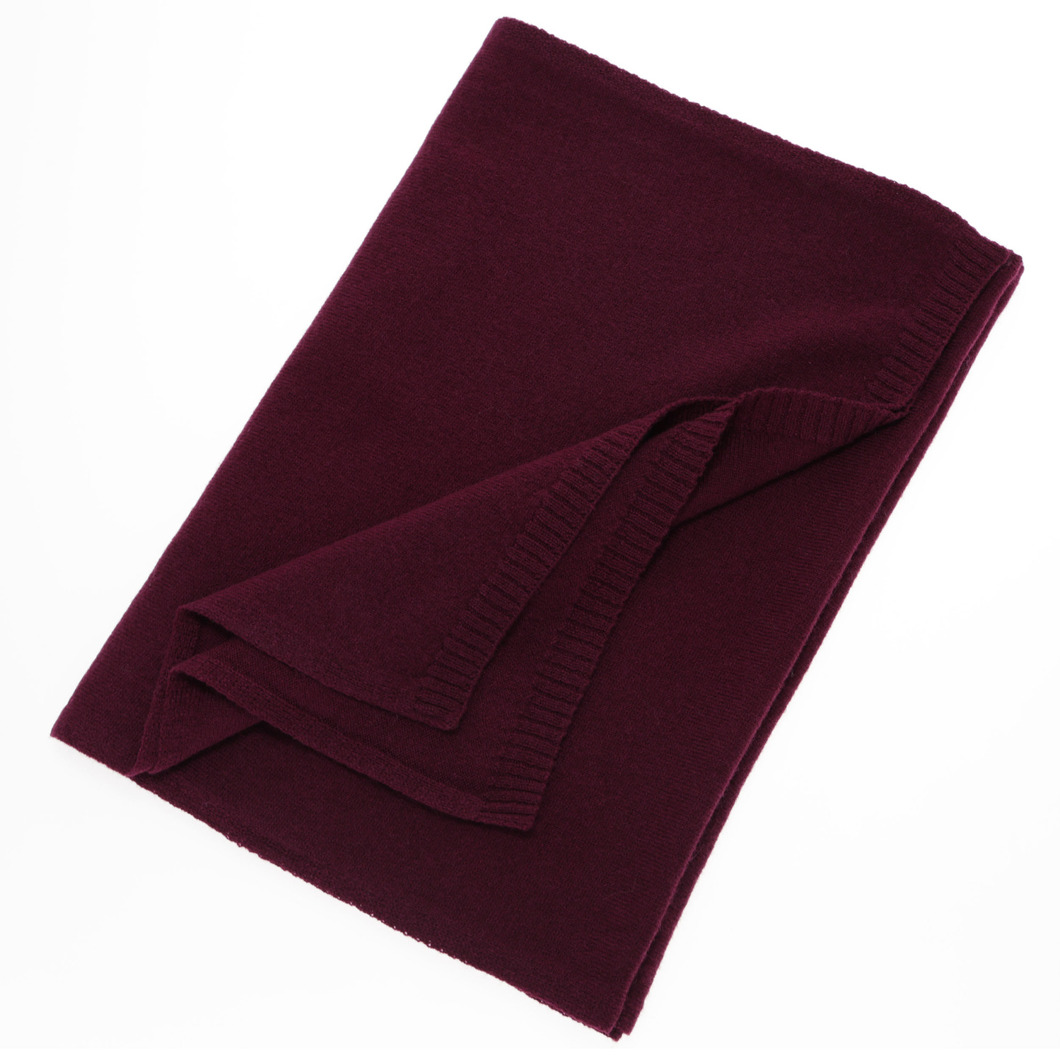 Sciarpa invernale donna, bordeaux, lana merino con cashmere, Irenia