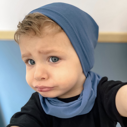 Set autunno/primavera bambino: berretto e scaldacollo, verde, cotone, Hazel