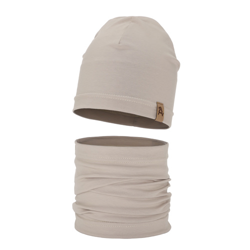 Set autunno/primavera bambino: berretto e scaldacollo, beige, Griffin