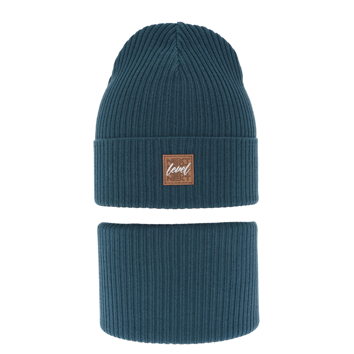 Set autunno/primavera bambino: berretto e scaldacollo, con cotone, blu, Fenix