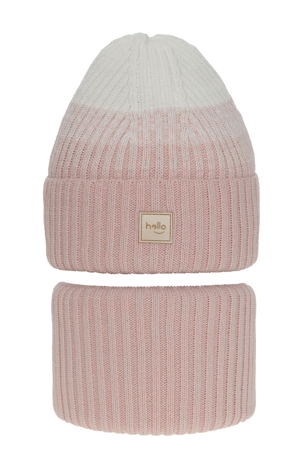 Set invernale bambina: berretto e scaldacollo, rosa, Tasha