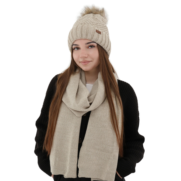 Sciarpa invernale donna, beige, Agora