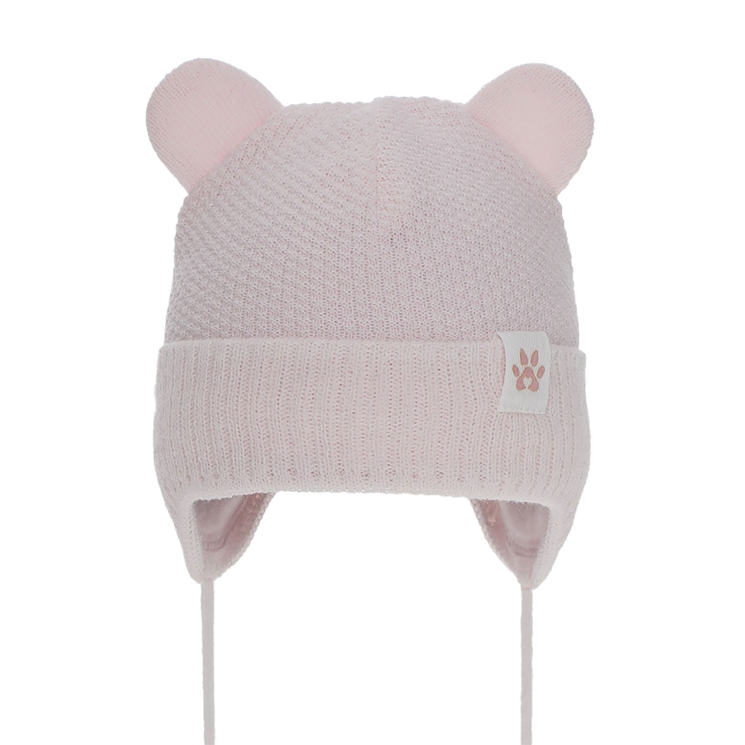 Berretto invernale bambina, rosa, con lacci, Lala