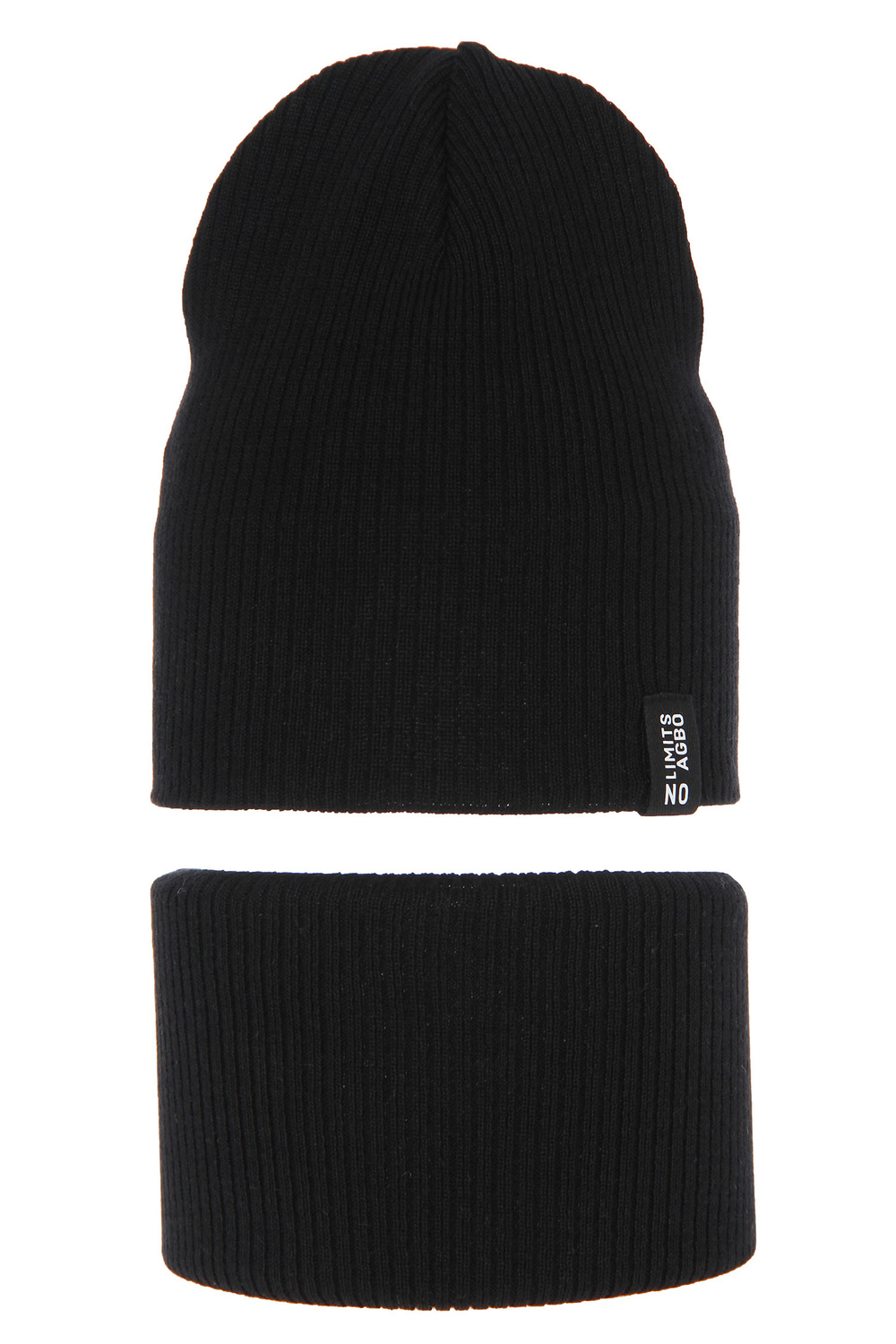 Set autunno/primavera bambino: berretto e scaldacollo, con cotone, nero, Tunis