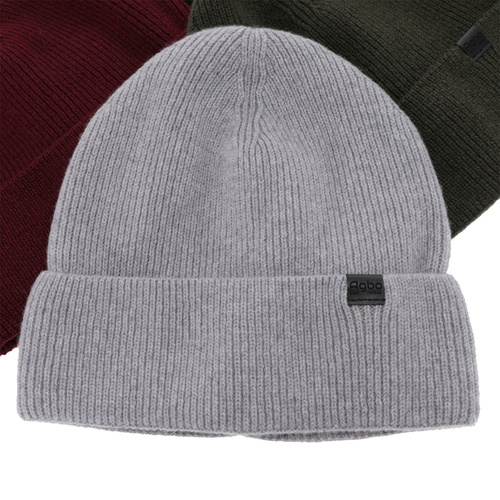 Berretto invernale uomo, blu navy, in lana merino con cashmere, Arwen