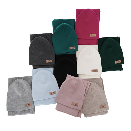 Set autunno/primavera donna: berretto e sciarpa, grigio, Zula