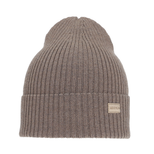 Berretto invernale donna, ciemnobeżowa, 100% Lana Merino, Sophie