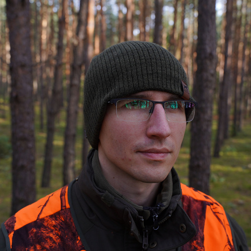 Berretto da caccia invernale uomo, verde, 100% Lana Merino, Bird