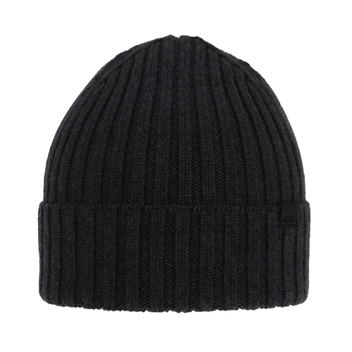 Berretto invernale uomo, grigio scuro, 100% Lana Merino, Nathan