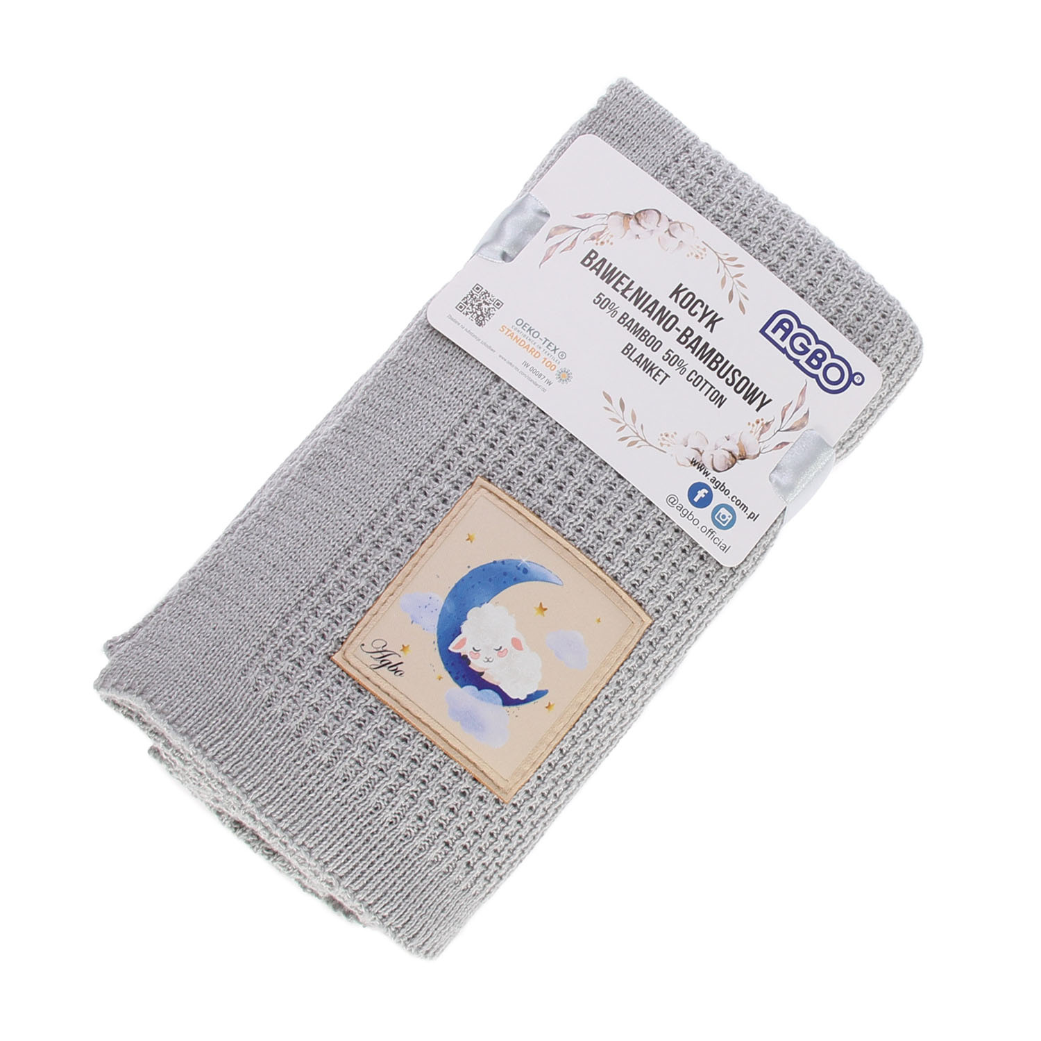 Coperta bambù-cotone per neonato, grigia, delicata, Bambini