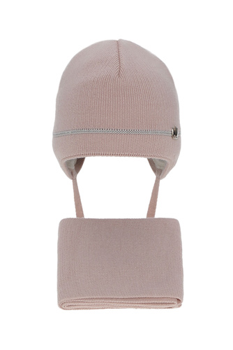 Set invernale bambina: berretto e sciarpa, rosa, Elina