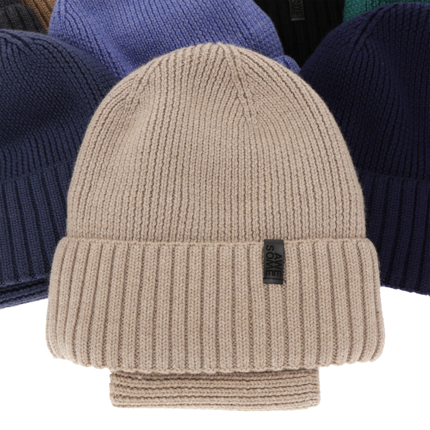 Set invernale bambino: berretto e scaldacollo, 100% Lana Merino, foderato in lana merino, blu Harbin