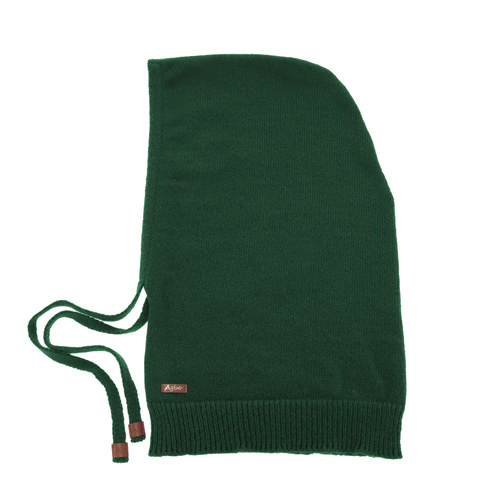 Passamontagna invernale donna, verde, con lana merino, Elizabeth