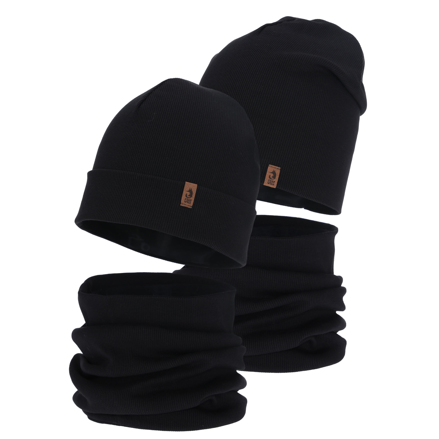 Set autunno/primavera bambino (berretto e scaldacollo), nero, Amalfi