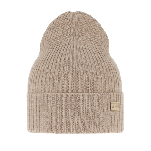 Berretto invernale donna, ciemnobeżowa, 100% Lana Merino, Sophie