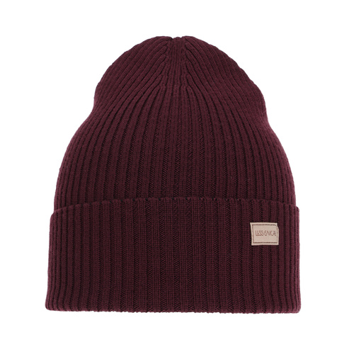 Berretto invernale/primavera donna, bordeaux, 100% Lana Merino, Sophie