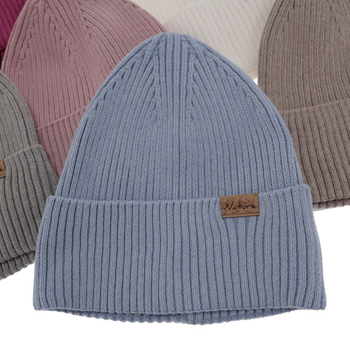 Berretto invernale, primaverile donna, con cotone, beige, Messina