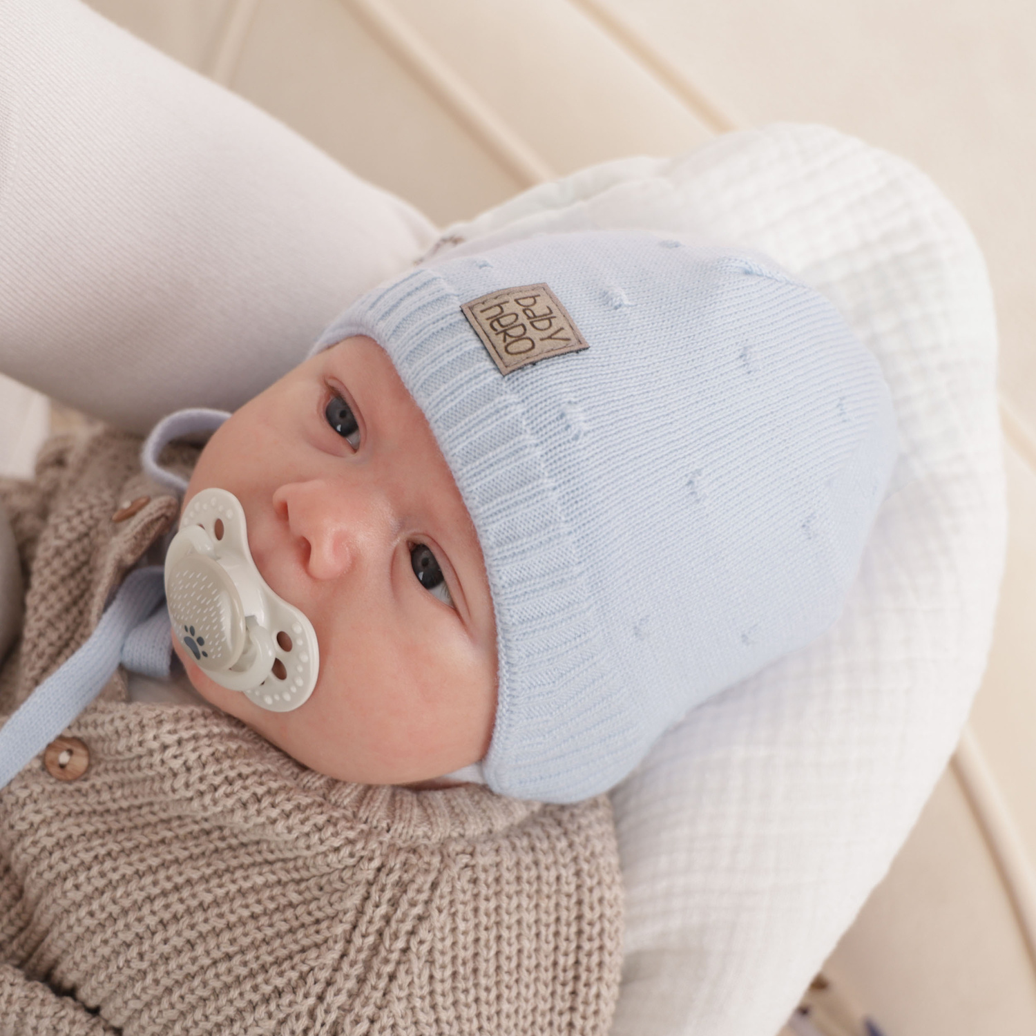 Berretto autunno/primavera bambino, grigio, con lacci, Cody