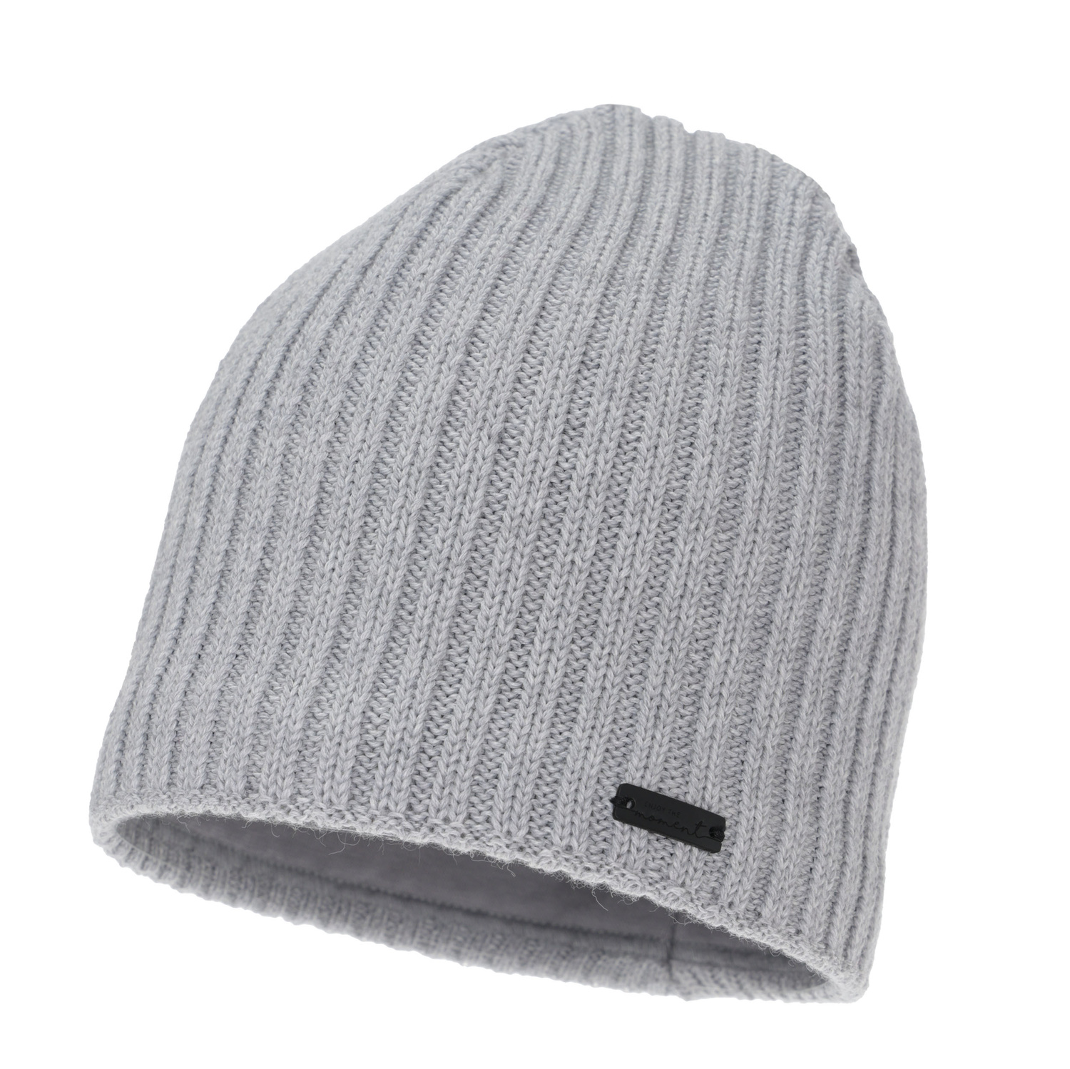 Berretto invernale donna, grigio, con lana merino, Soletta