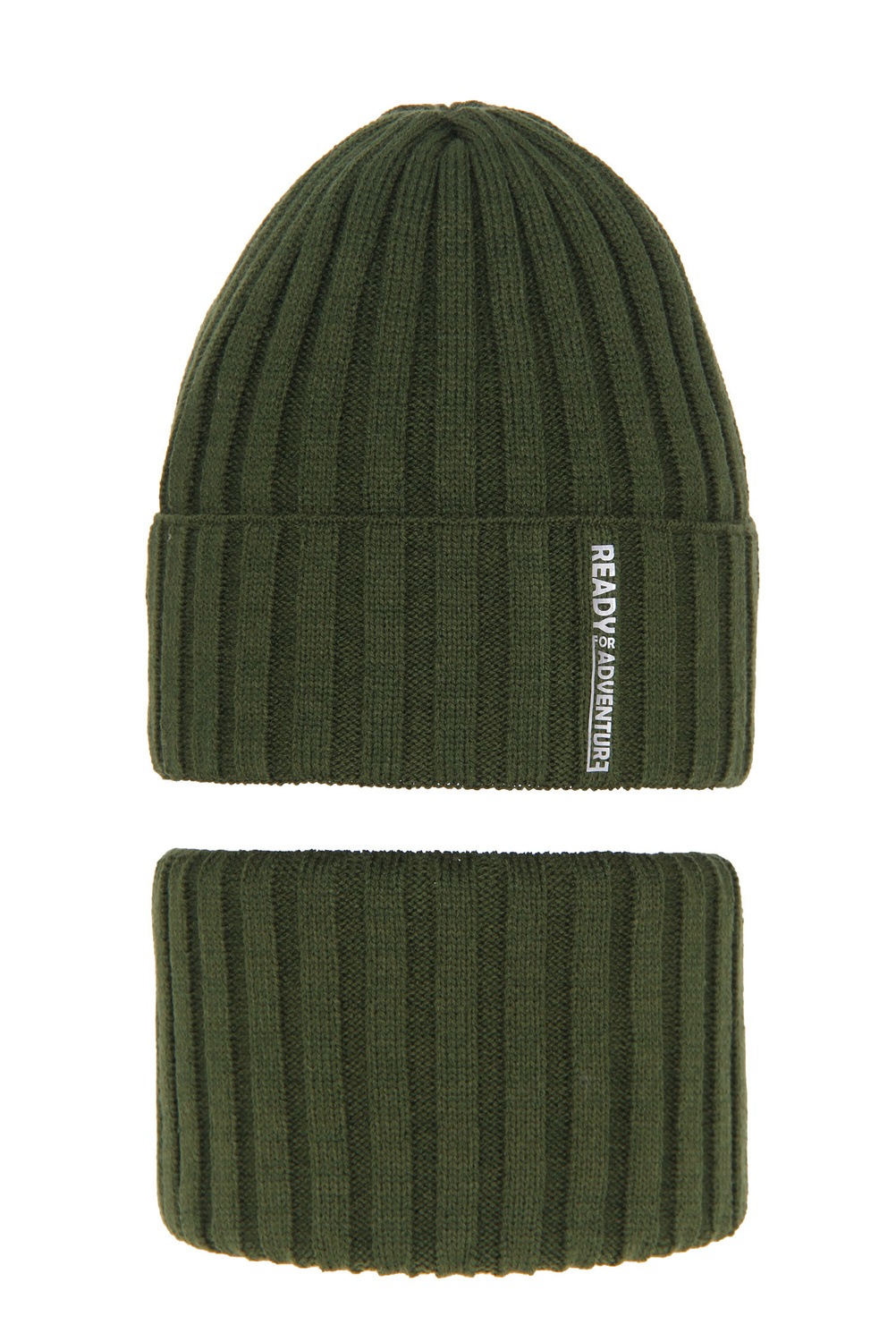 Set invernale bambino: berretto e scaldacollo, khaki, Livido