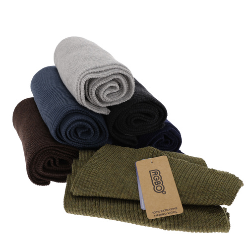 Sciarpa invernale uomo, grigio scuro, 100% Lana Merino, Brayan