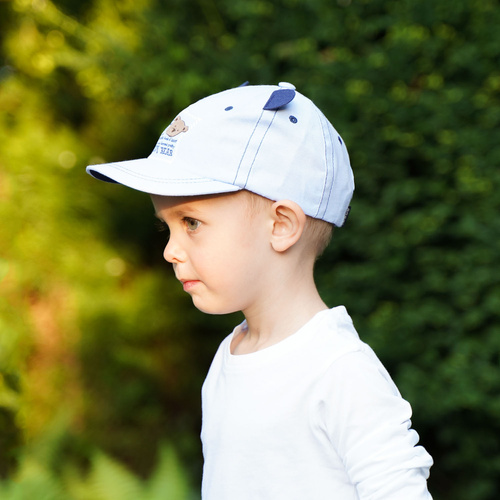 Cappellino con visiera bambino, autunno/primavera, azzurro, in cotone, Tedi